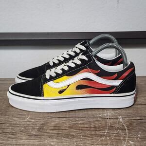 Vans Old Skool Flame Women's Athletic Skate Shoes Sneakers Size 7 Multicolor